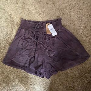 Stretchy purple tye dye shorts